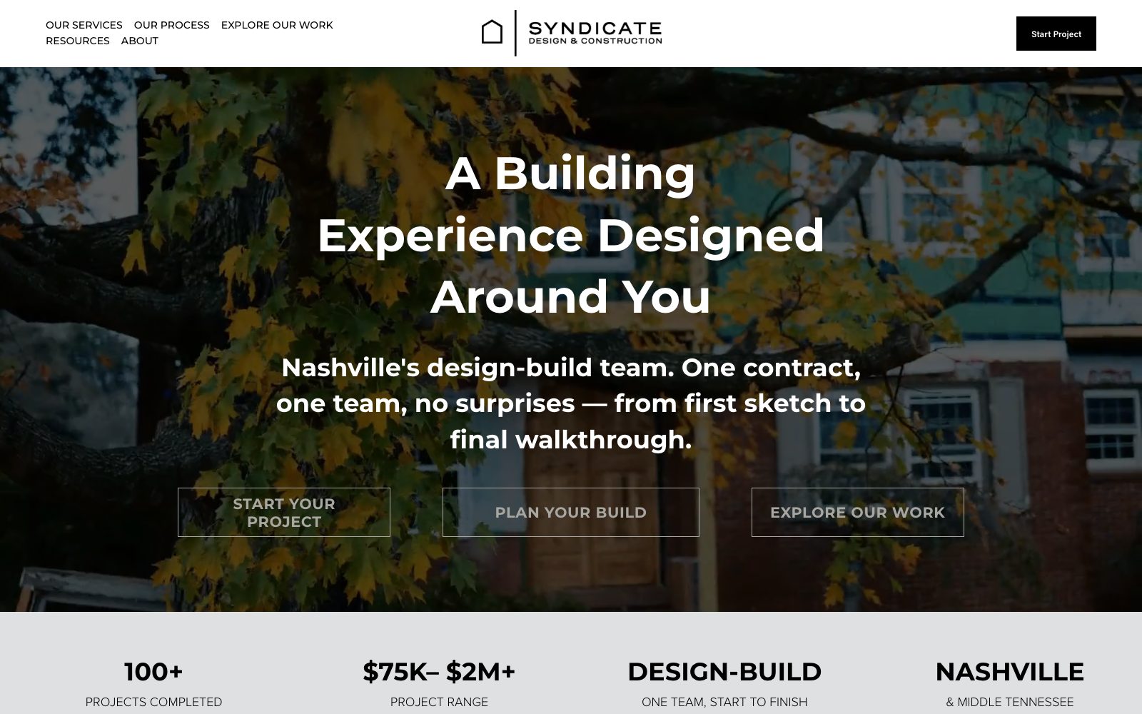 The current experiencethebuild.com homepage