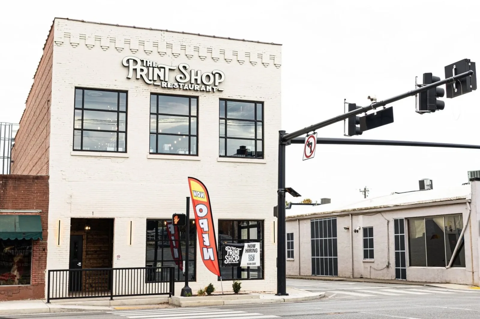 Renovated two-story commercial restaurant building